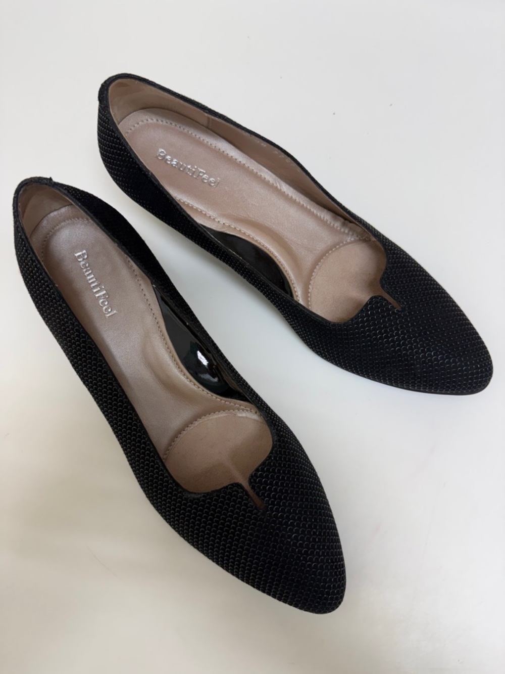 NWOT Beautifeel Black Pointed Toe Flats - Elegant Women's Shoes